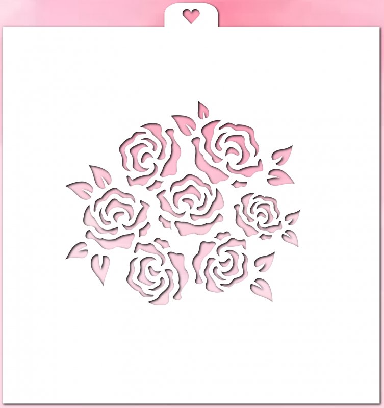 Трафарет для пряника букет цветов