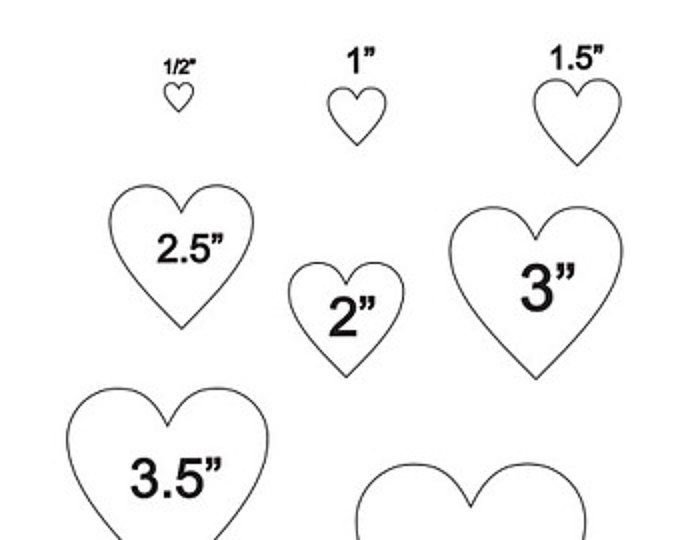 Трафарет сердечко для вырезания маленькие