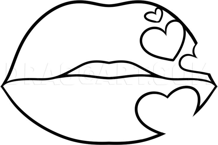 Губы раскраска для детей