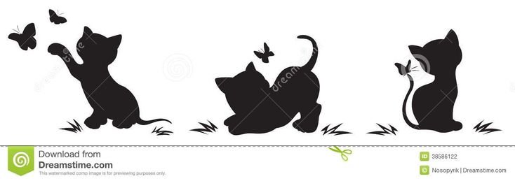 Трафарет кошки на стену