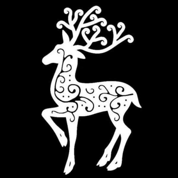 Олень для вырезания на окно