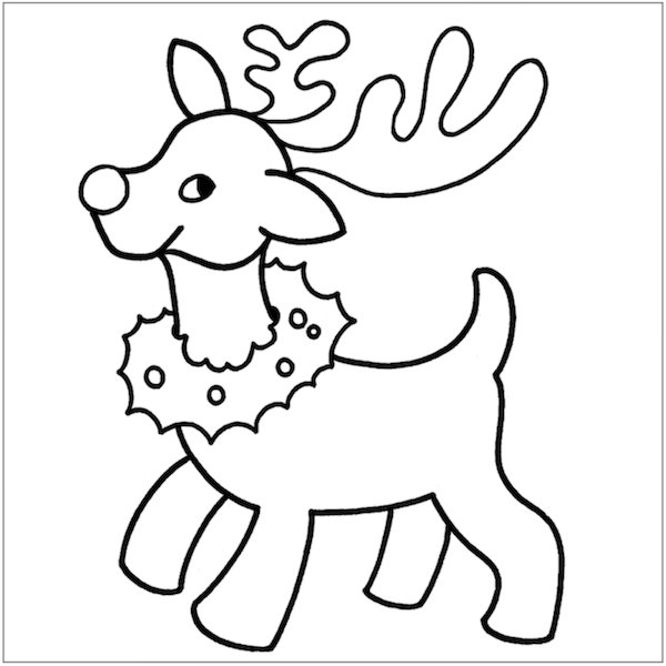 Раскраска Олененок новогодний