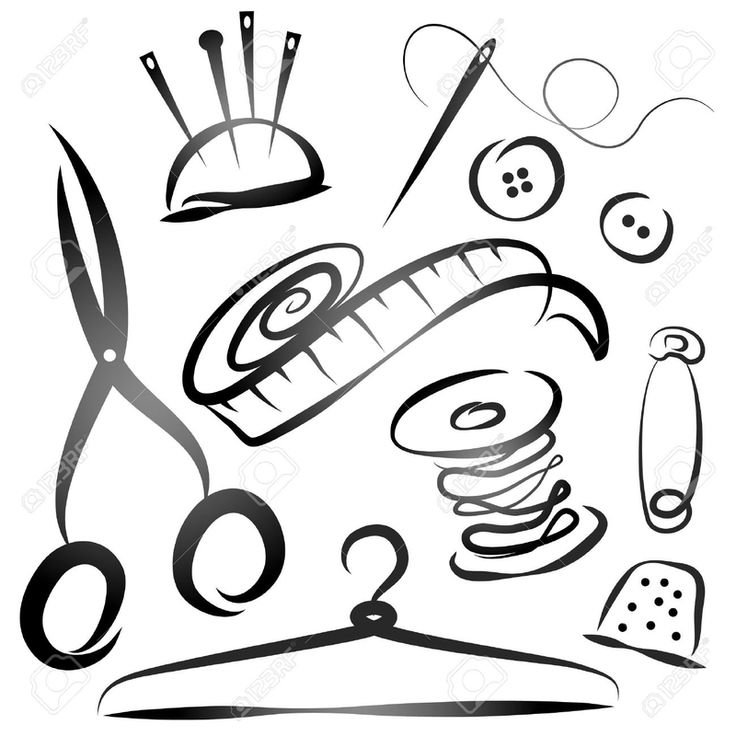 Швейные принадлежности иллюстрация