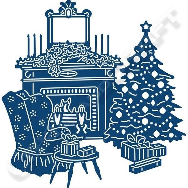 Камин трафарет на окно