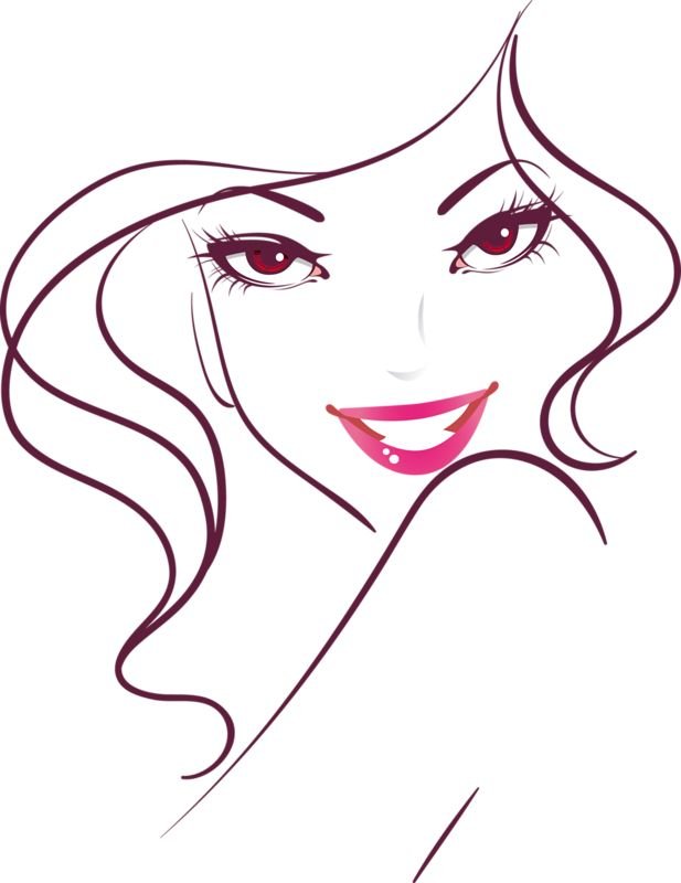 Контур женского лица
