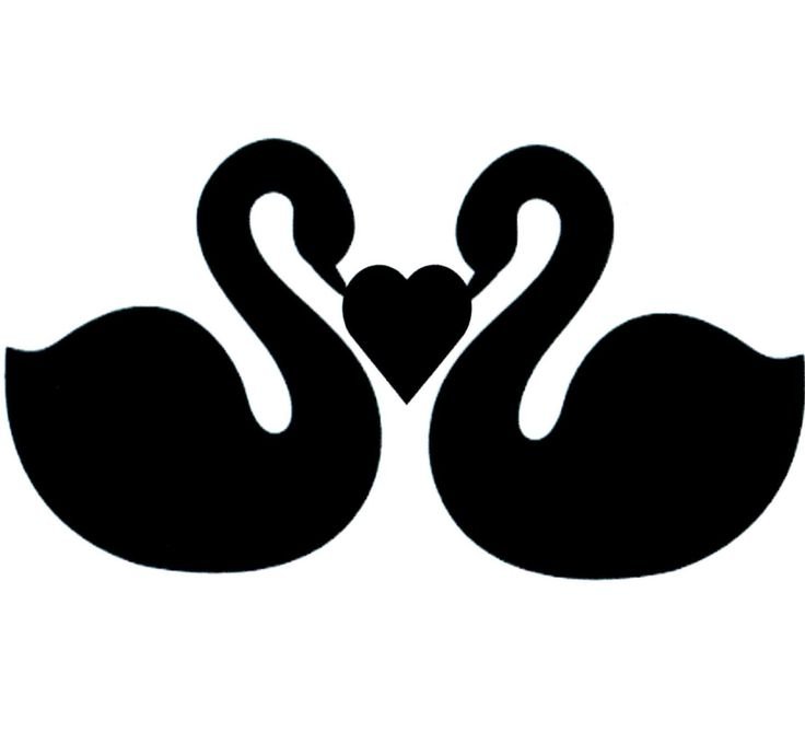 Лебедь трафарет