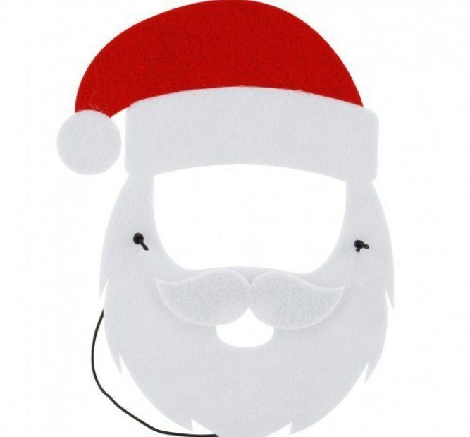 Маска с бородой Деда Мороза