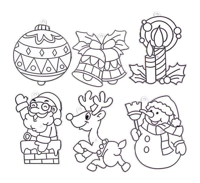 Трафареты для витражных красок новогодние