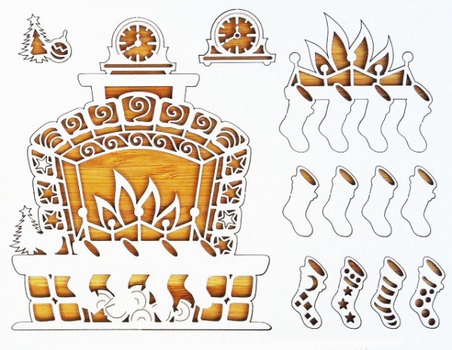 Картон распечатка для камина