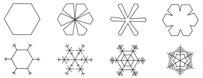 Шестигранник в форме снежинки
