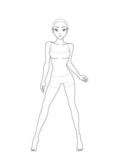 Модель девушки для рисования одежды