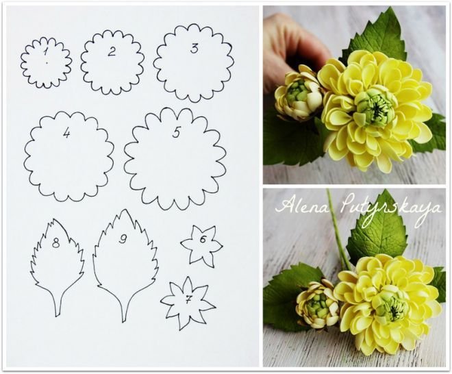 Цветочки из фоамирана