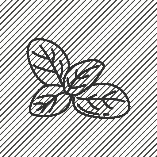 Лист мяты контур