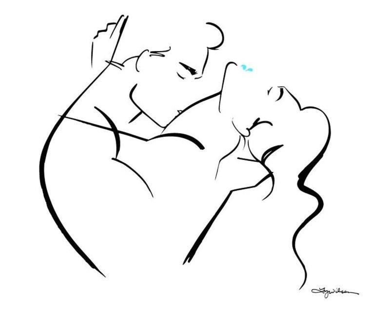 Силуэты влюбленных пар