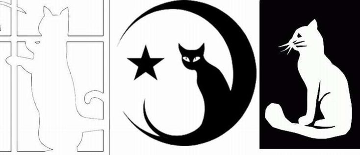 Трафарет кота на окно