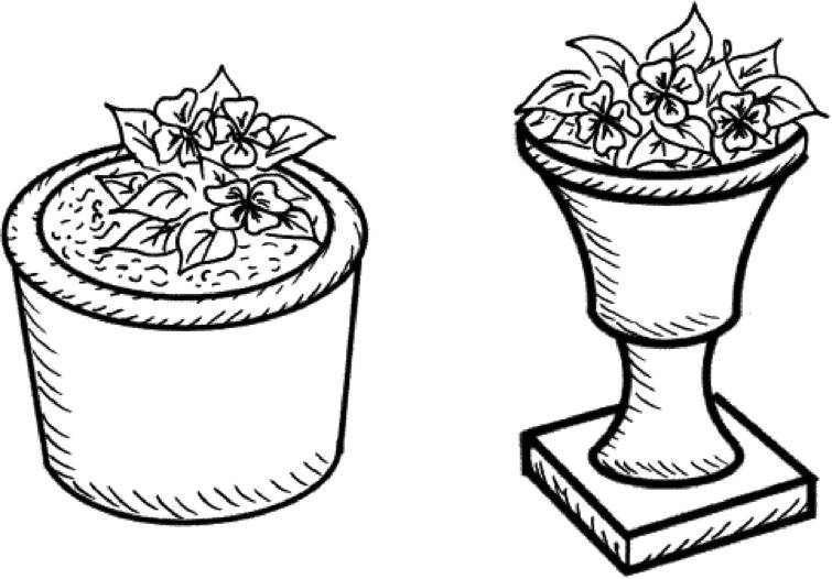 Цветочный горшок раскраска