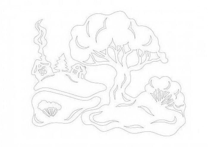 Новогодние трафареты на окна дерево