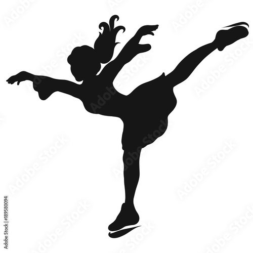 Силуэт фигуристки на льду