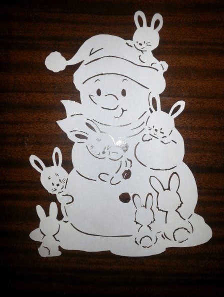 Вырезалки на окна новый год кролик