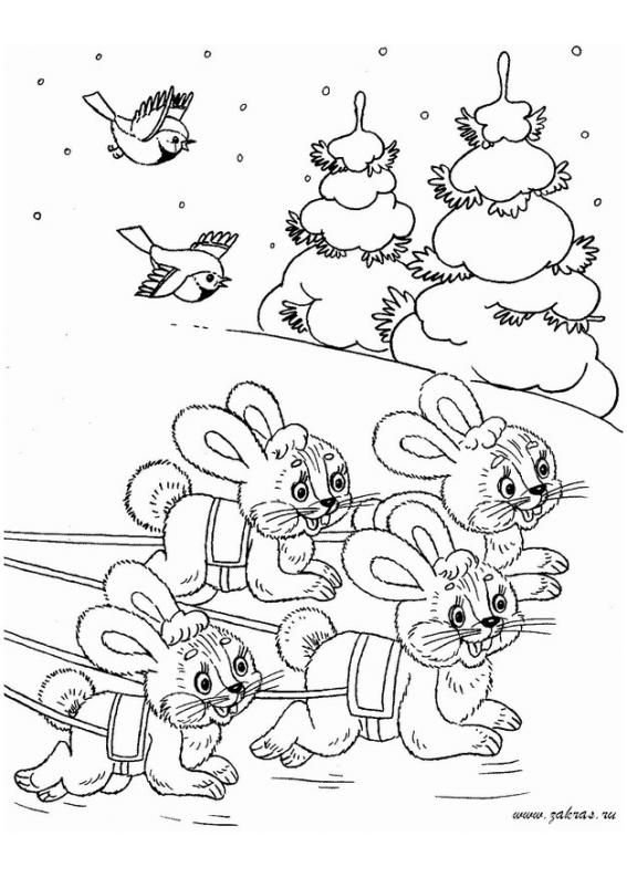 Зимние раскраски для детей