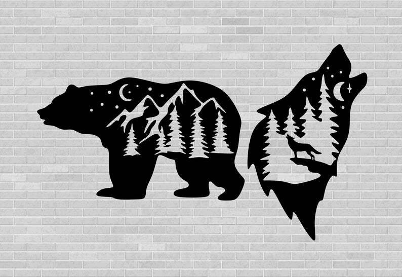 Силуэт медведя