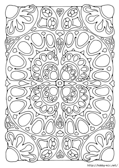 Раскраска Мандала орнамент прямоугольный