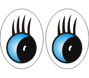 Глаза мультяшные с ресничками