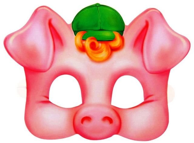 Маска поросенка на голову