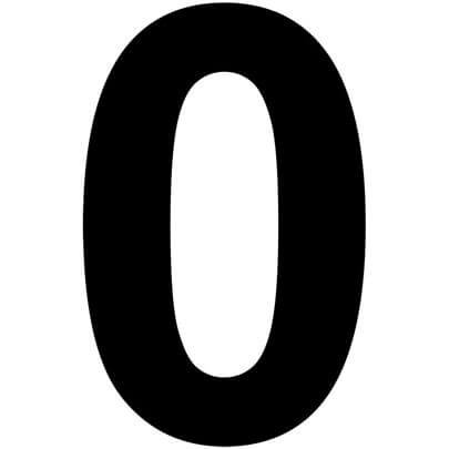 Цифра 0 черная