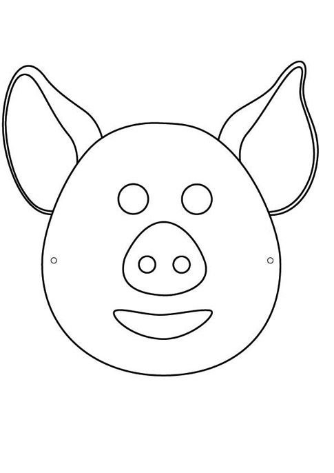 Маска поросенка макет