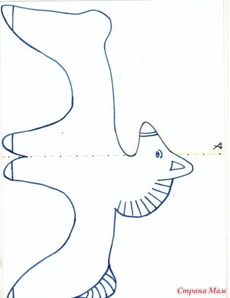 Трафарет дымковского петуха