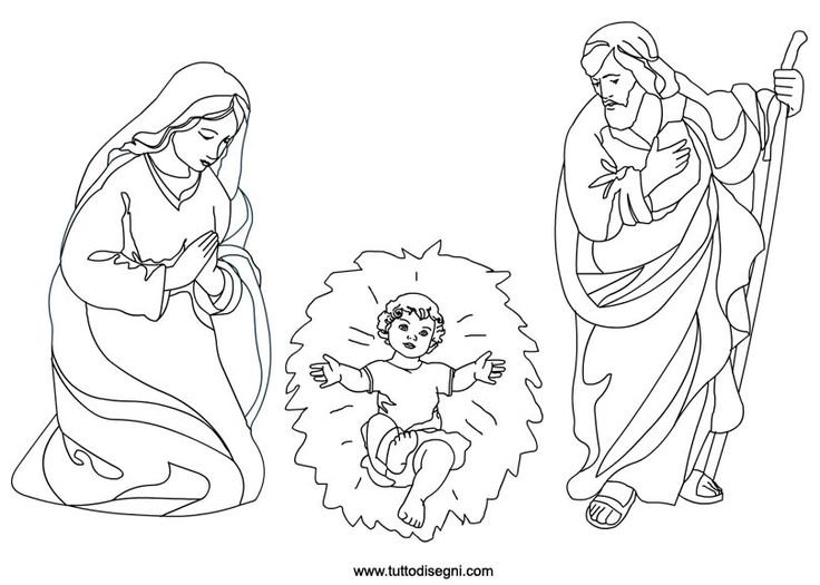 Рождественский вертеп раскраска