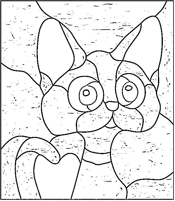 Витраж раскраска для детей