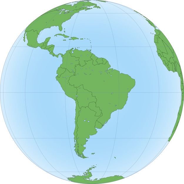 Северная Америка на глобусе