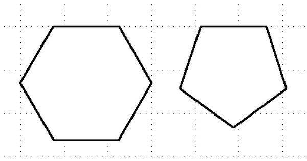 Пятиугольник и шестиугольник для футбольного мяча