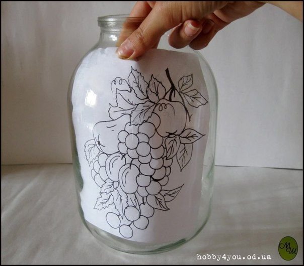 Рисование на стеклянной банке