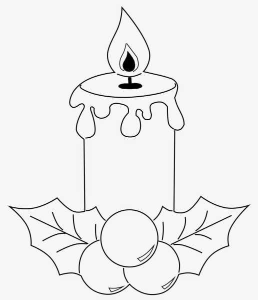 Рождественская свеча раскраска