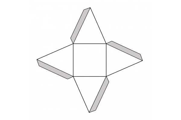 Развертка четырехугольной пирамиды