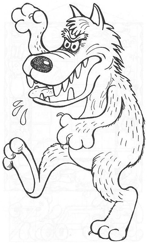 Волк сказочный раскраска для детей