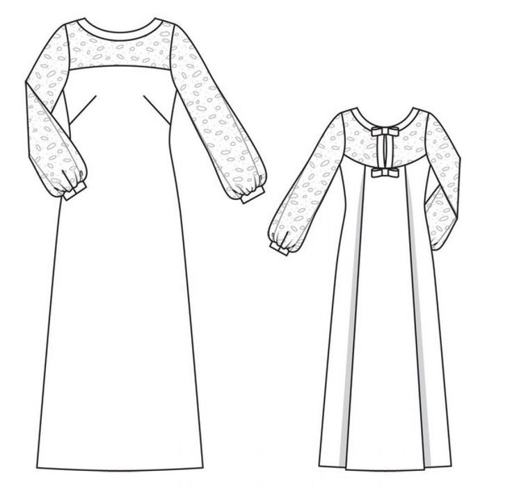 Технический рисунок платья