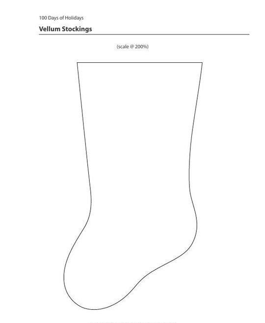 Трафарет новогодний носок для фетра