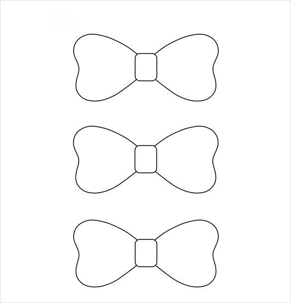 Бантик трафарет для вырезания из бумаги