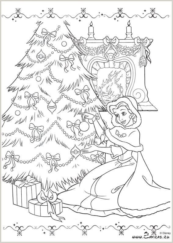 Раскраски новогодние принцессы