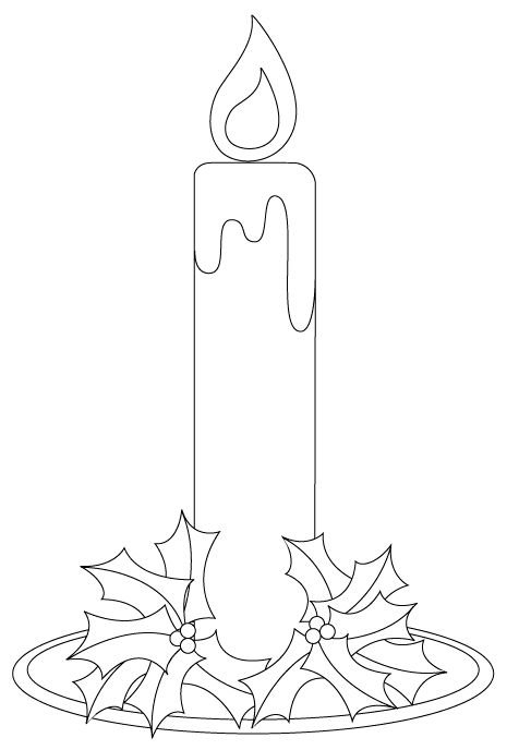 Трафареты на окна новогодние свечи