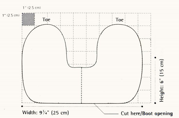 Выкройка детских валенок для валяния