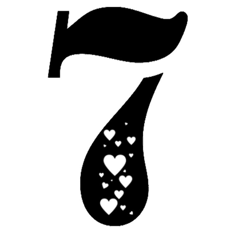 Цифра 7 трафарет