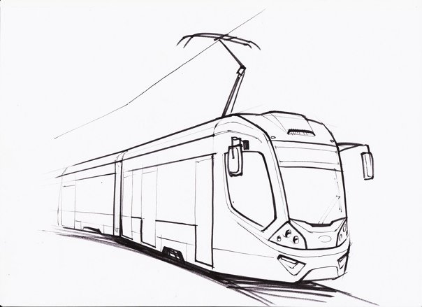Нарисовать трамвай