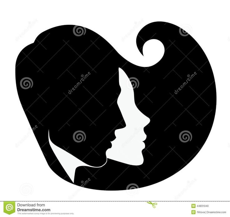 Силуэт женского лица в профиль