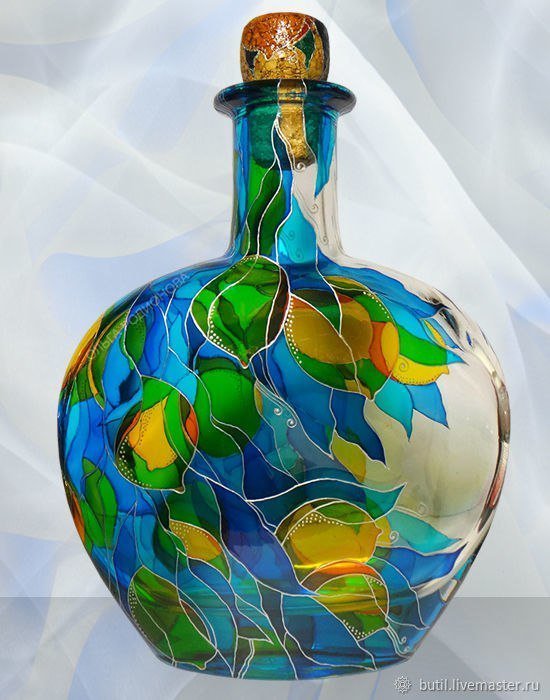 Витражные бутылки