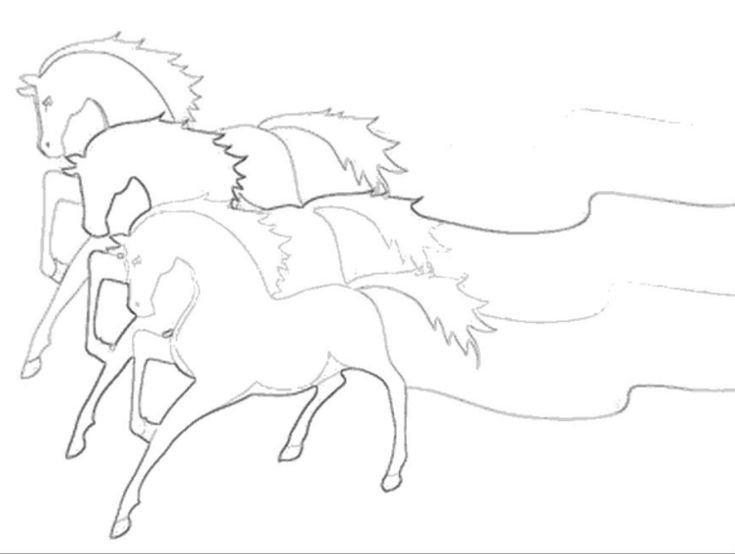 Лошадь раскраска для детей